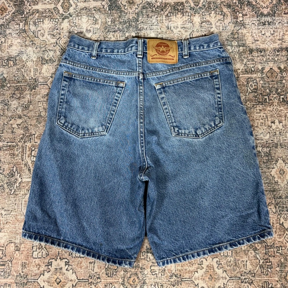 Vintage Denim Jorts Size 32 Baggy 90s Style Fade Blue - Picture 3 of 8